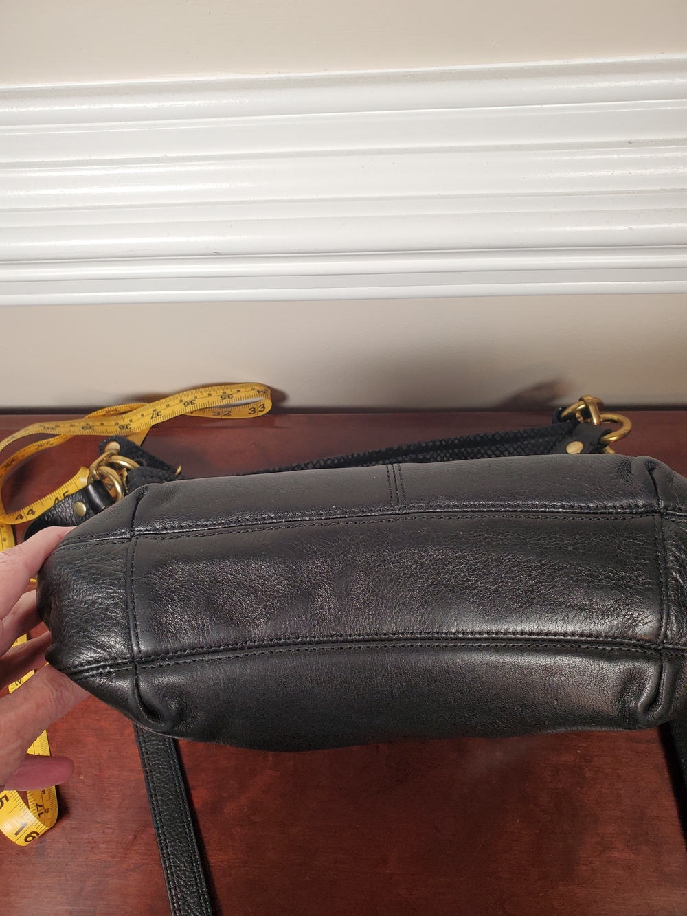 Coach - Ashley - Leather - Hippie Crossbody / Shoulder Bag - Black - F20114 - Picture 9 of 17